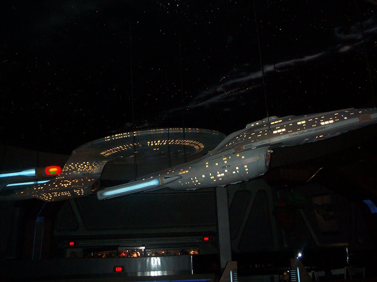 USS Voyager with flash